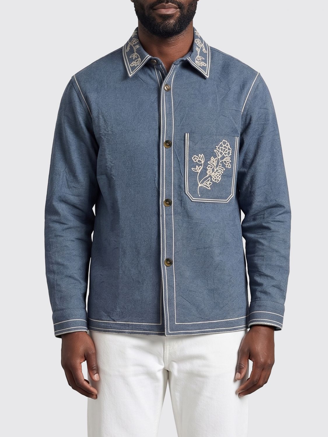 ISABEL MARANT Embroidered Cotton Rudy Overshirt　ISABEL MARANT 刺繍入りコットン ルディ オーバーシャ​​ツ ISABEL