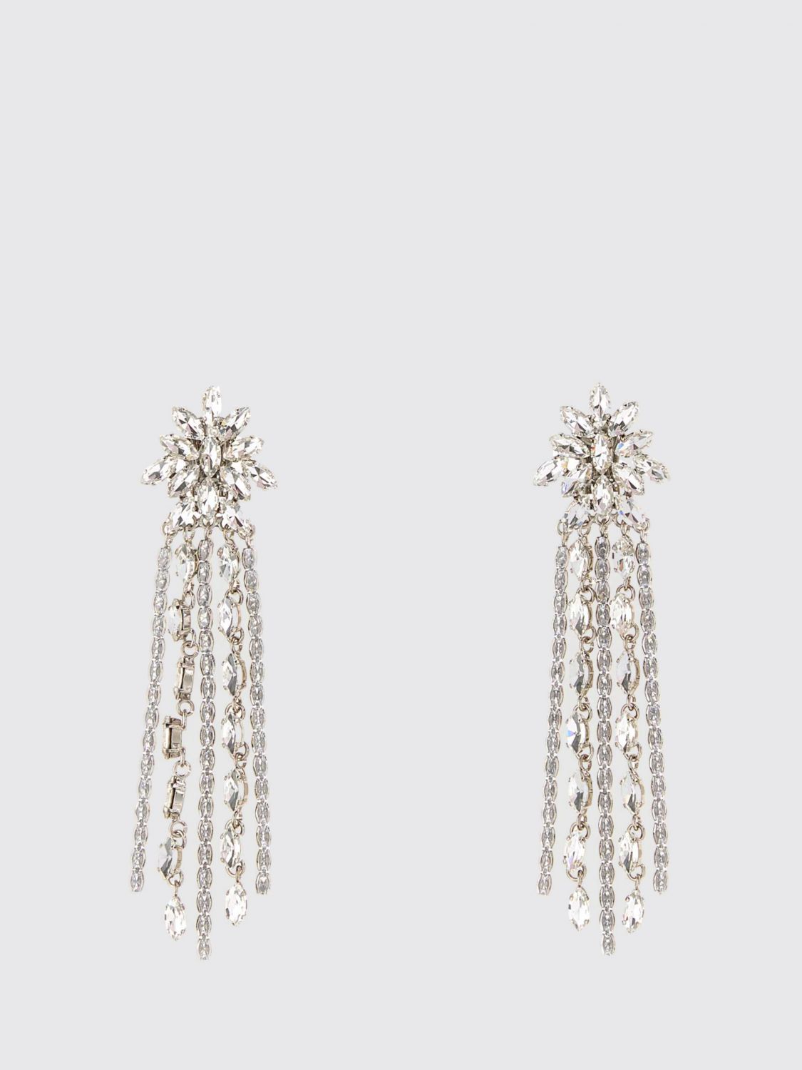 ALESSANDRA RICH Orecchini in ottone cromato con strass incastonati