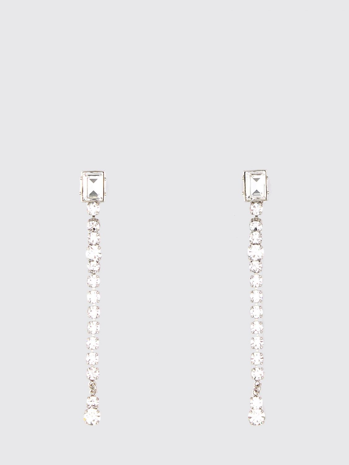 ALESSANDRA RICH Orecchini in ottone cromato con strass incastonati