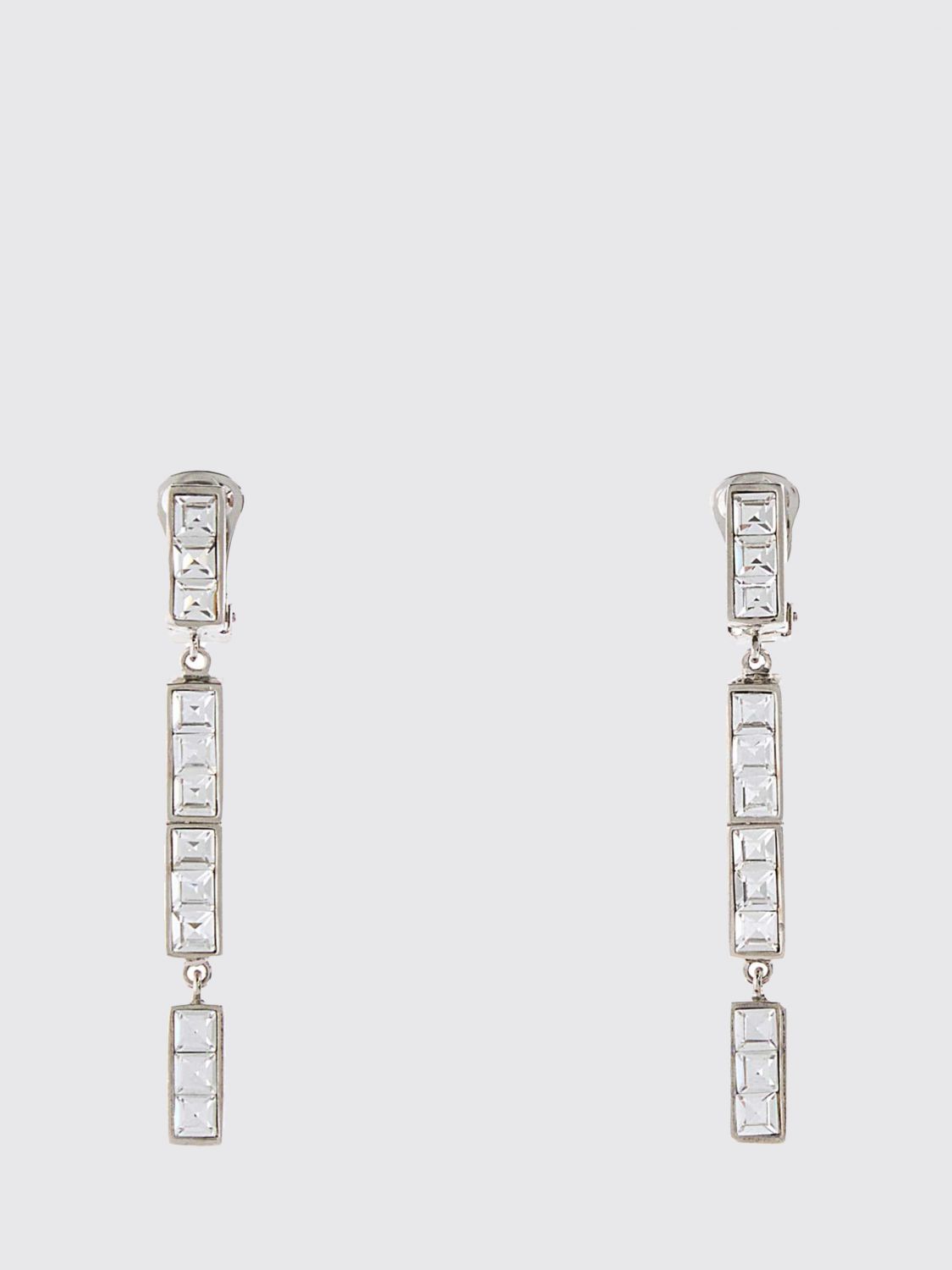 Alessandra Rich Brass Earrings with Set Rhinestones