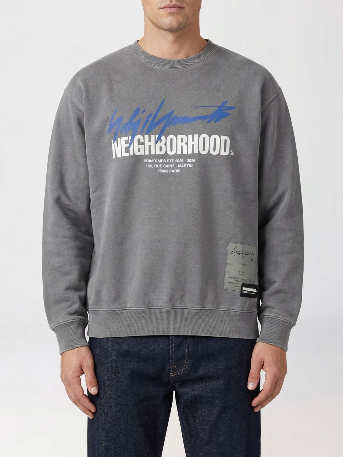 YOHJI YAMAMOTO Neighborhood x Printed Cotton Sweatshirt　YOHJI YAMAMOTO Neighborhood × プリントコットンスウェットシャツ YOHJI