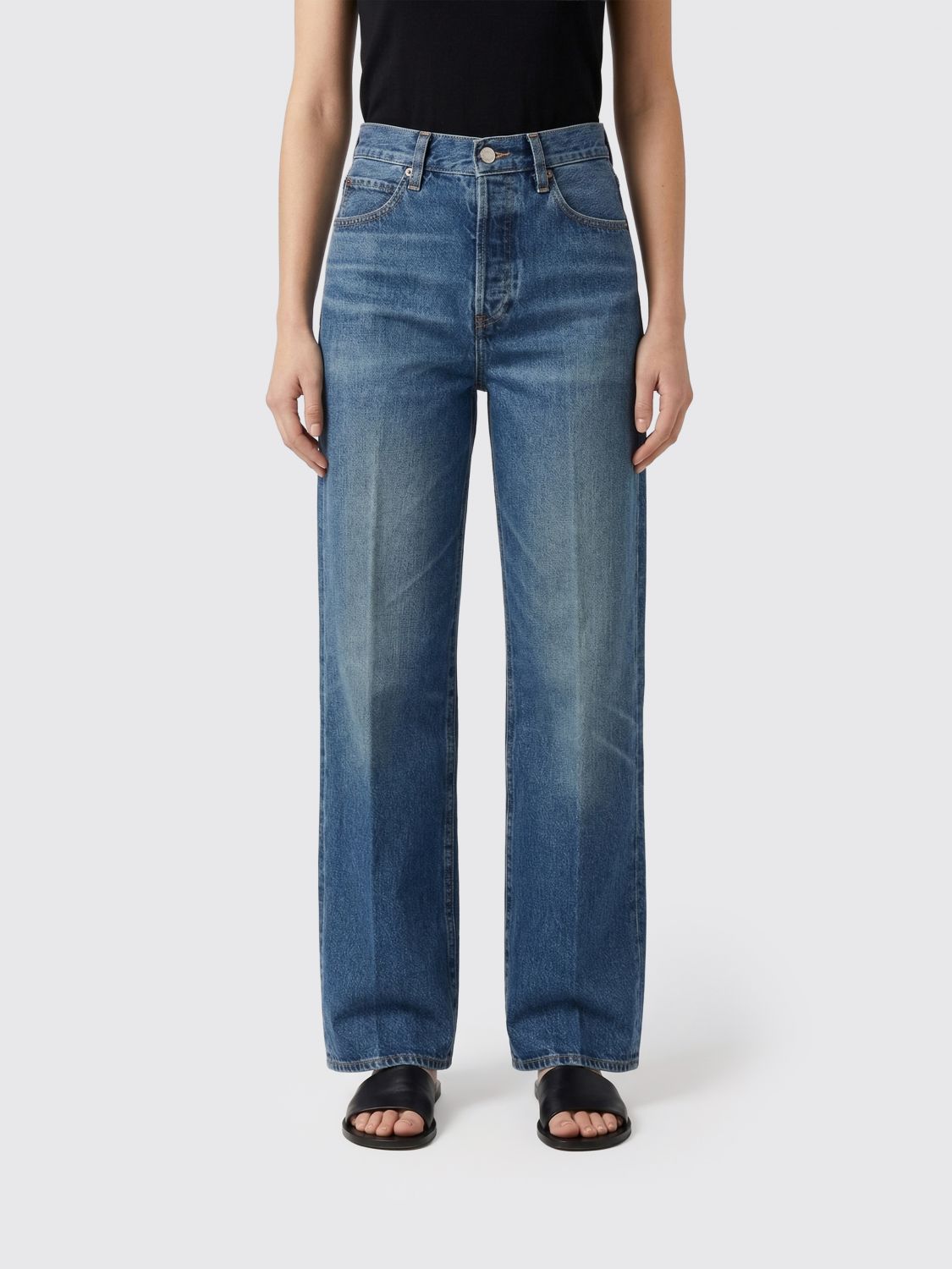 Frame Cotton Denim Wide-Leg Jeans