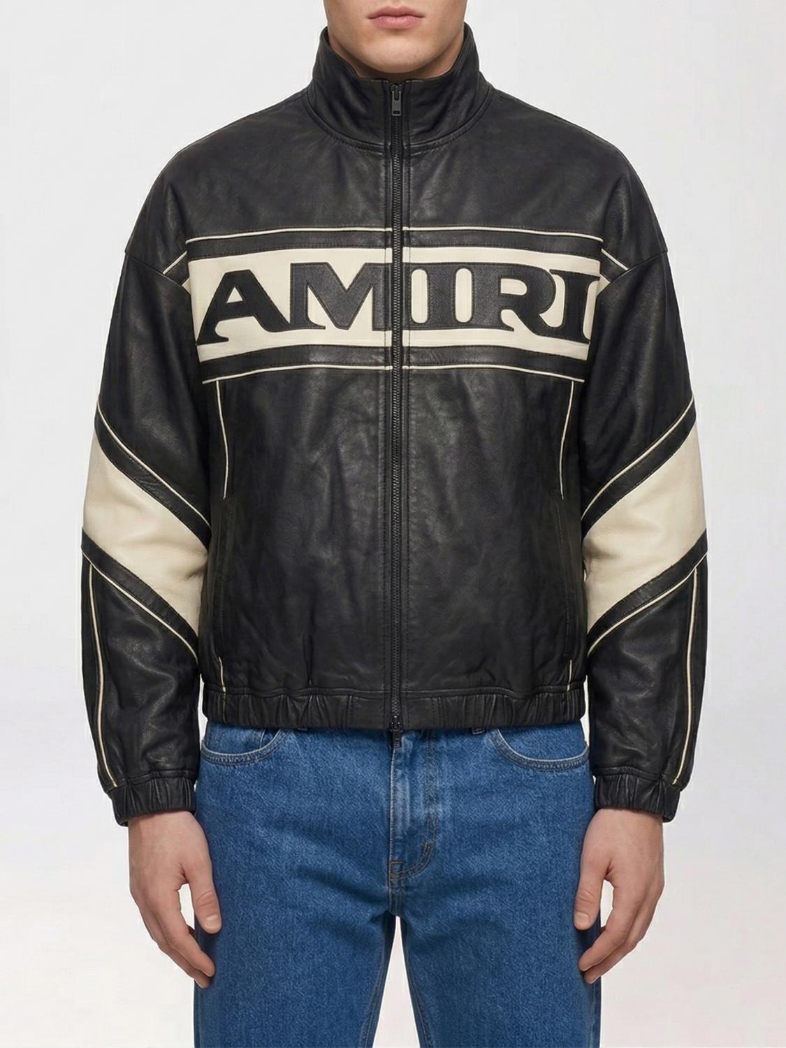 AMIRI Giacca in pelle con logo