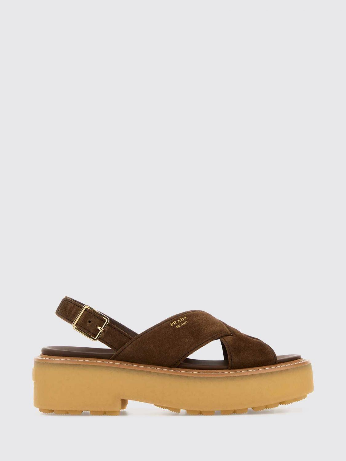 Prada Suede Platform Sandals With 5.5 Cm Sole In Animal Print