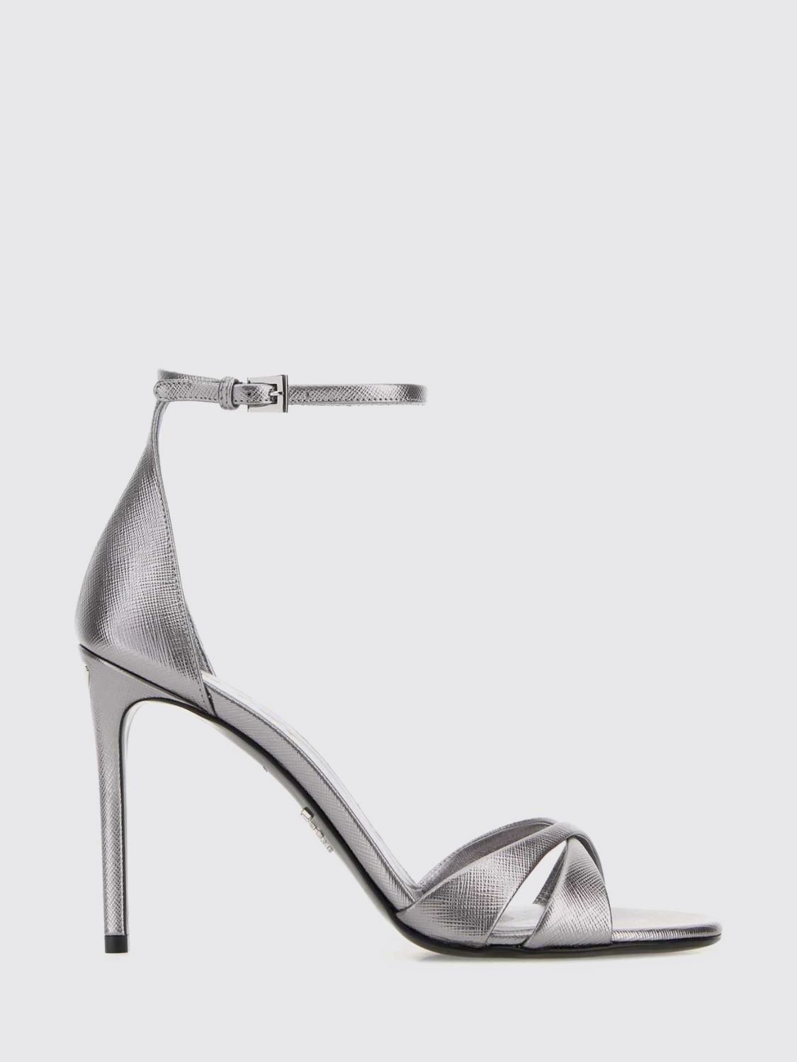 Prada 95mm Vernice Saffiano Metallic Leather Ankle-strap Sandals In Multi
