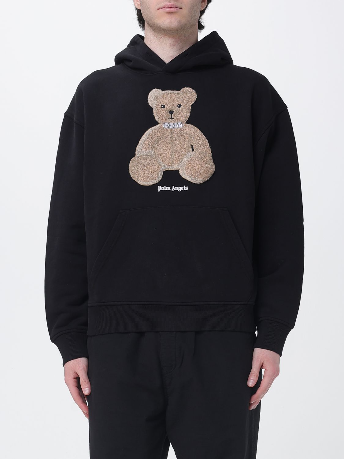PALM ANGELS Teddy Bear Cotton Hooded Sweatshirt　PALM ANGELS テディベア コットン フード付きスウェットシャツ PALM