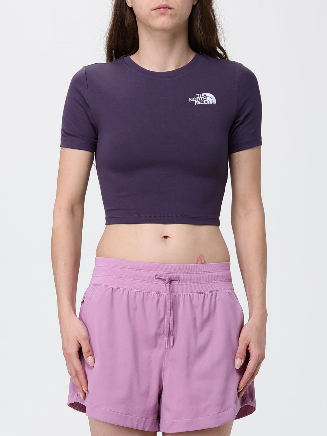 THE NORTH FACE T-shirt cropped fit in cotone stretch