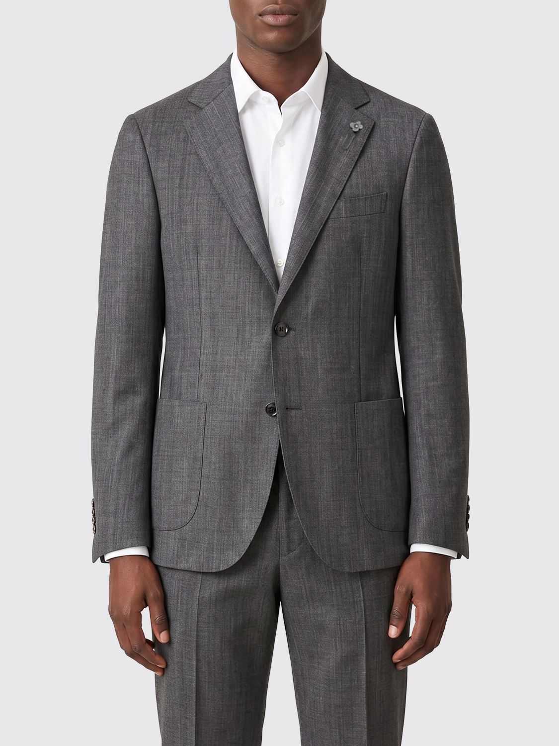 LARDINI Blazer monopetto in lana vergine e seta