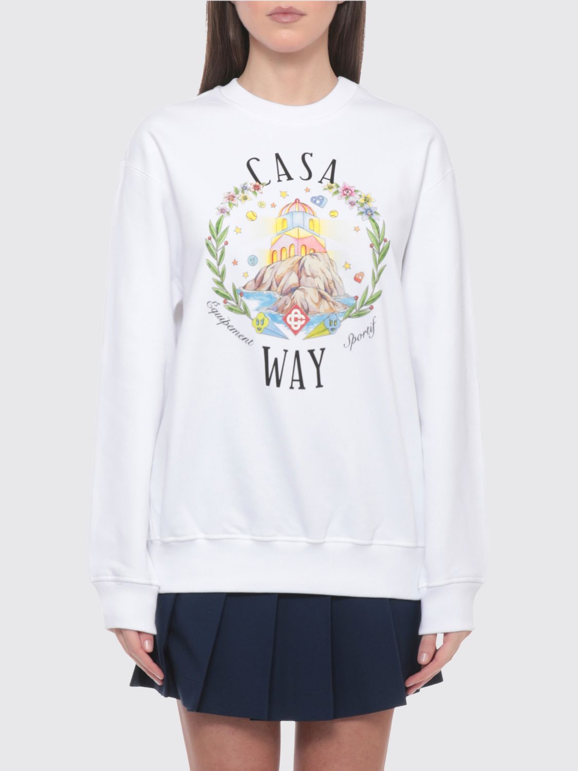 CASABLANCA Printed Cotton Crewneck Sweatshirt　カサブランカ プリント コットン クルーネック スウェットシャツ CASABLANCA
