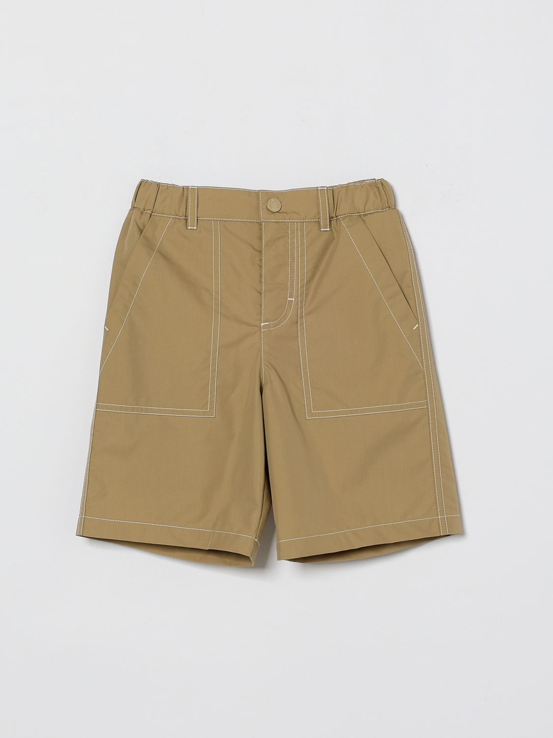 Moncler Kids' Polyester And Cotton Shorts In Brown