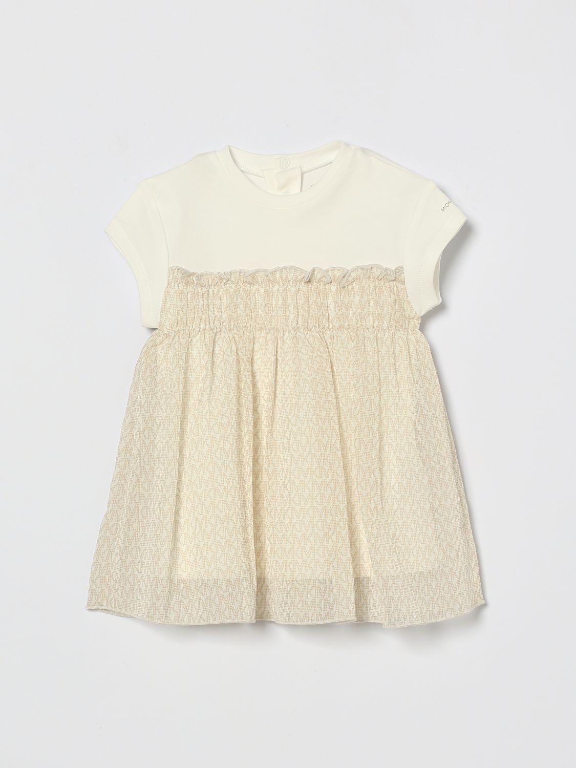 Michael Kors Babies'  Cotton And Tulle Dress In Brown