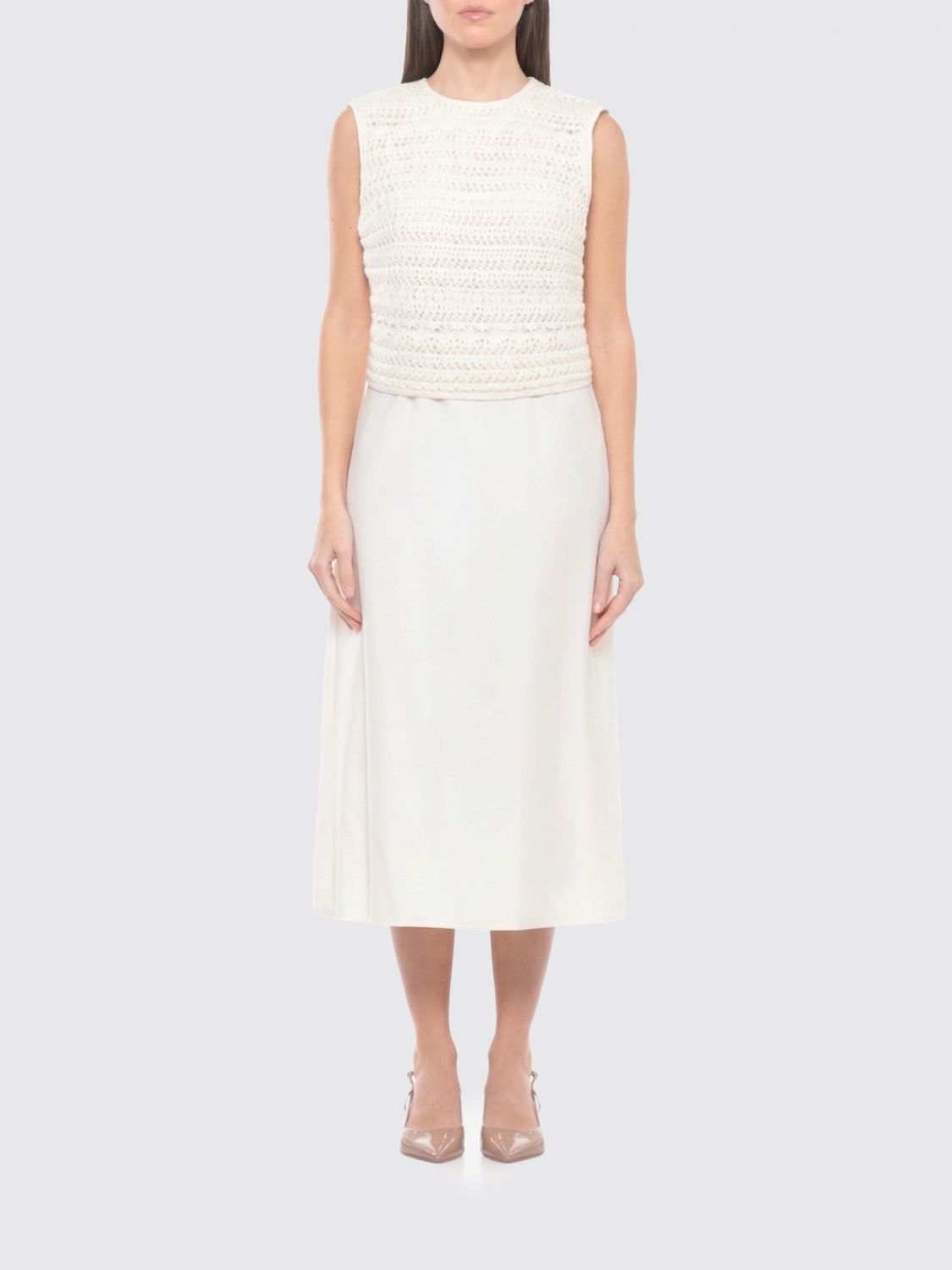 FABIANA FILIPPI Viskosekleid mit Häkeloberteil