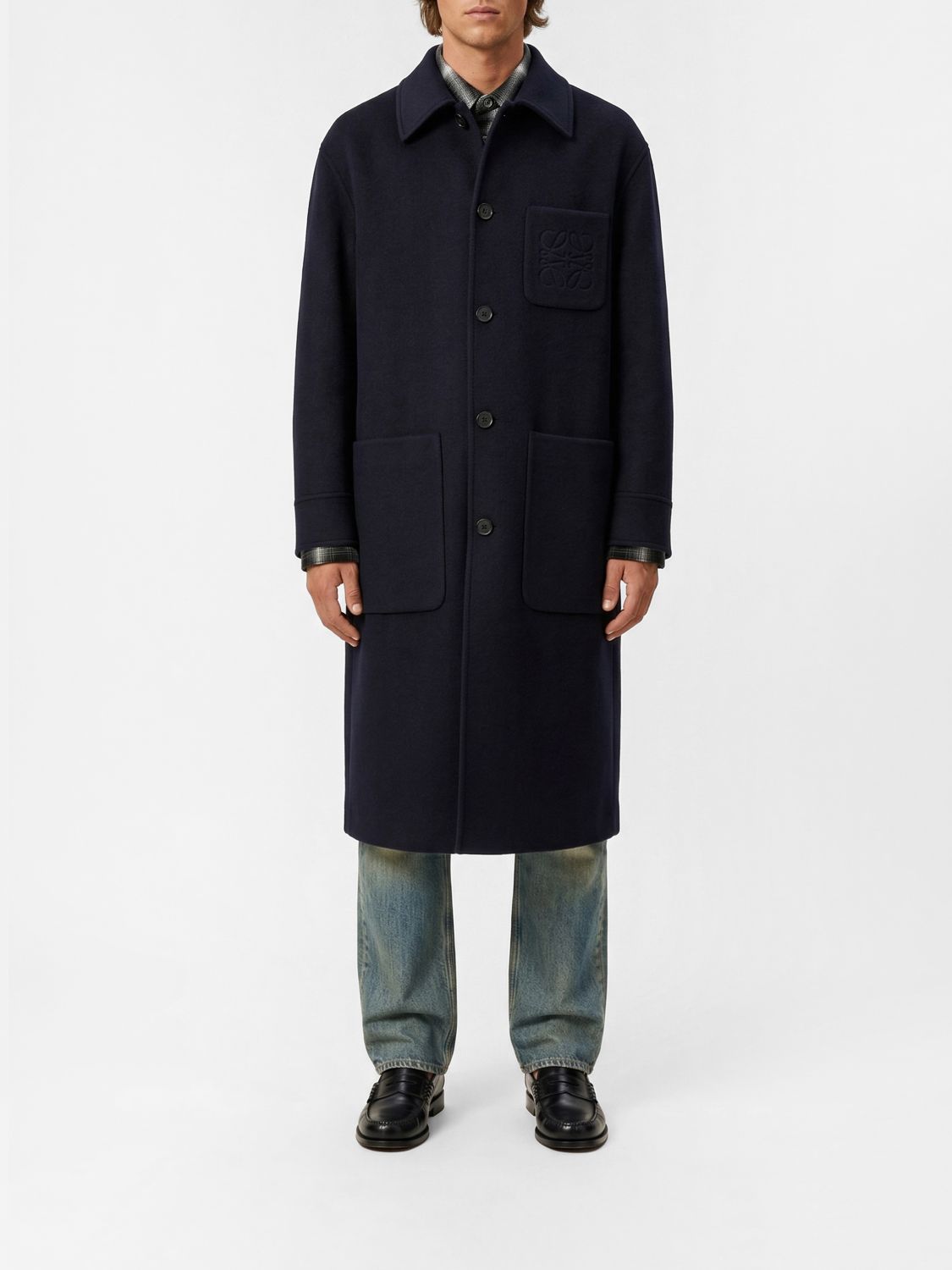 LOEWE LOEWE Coat Men color Navy　ロエベ コート メンズ カラー ネイビー