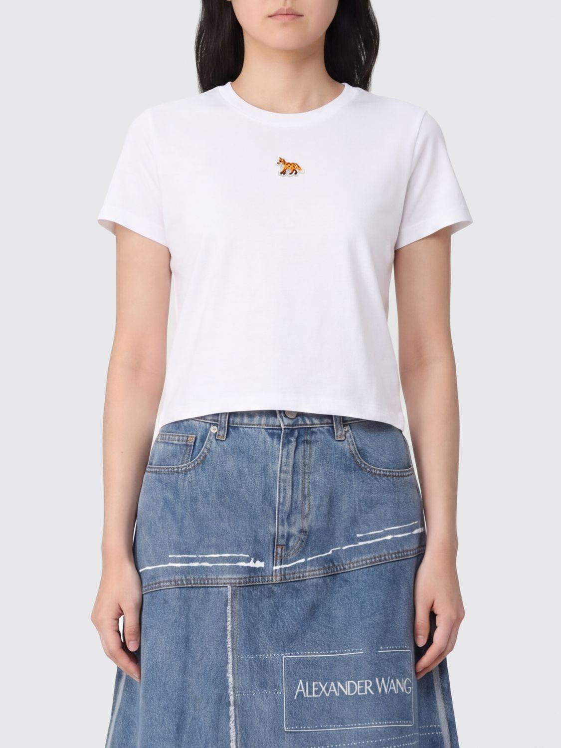 MAISON KITSUNÉ Crop-T-Shirt aus Baumwolle mit Logo