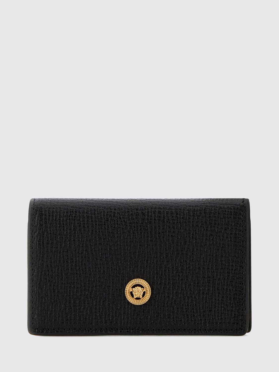 VERSACE VERSACE Medusa Biggie Grained Leather Credit Card Holder　VERSACE メドゥーサ ビギー グレイン レザー クレジット カード ホルダー