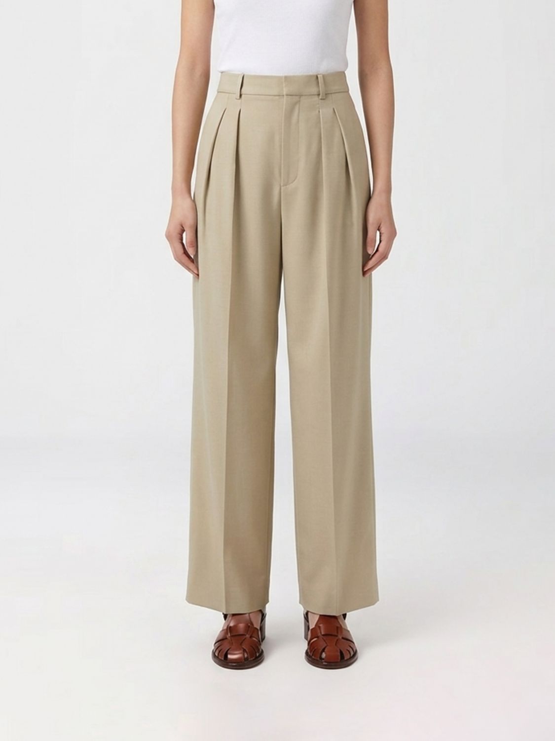 SAINT LAURENT Pantaloni sartoriali in lana e seta