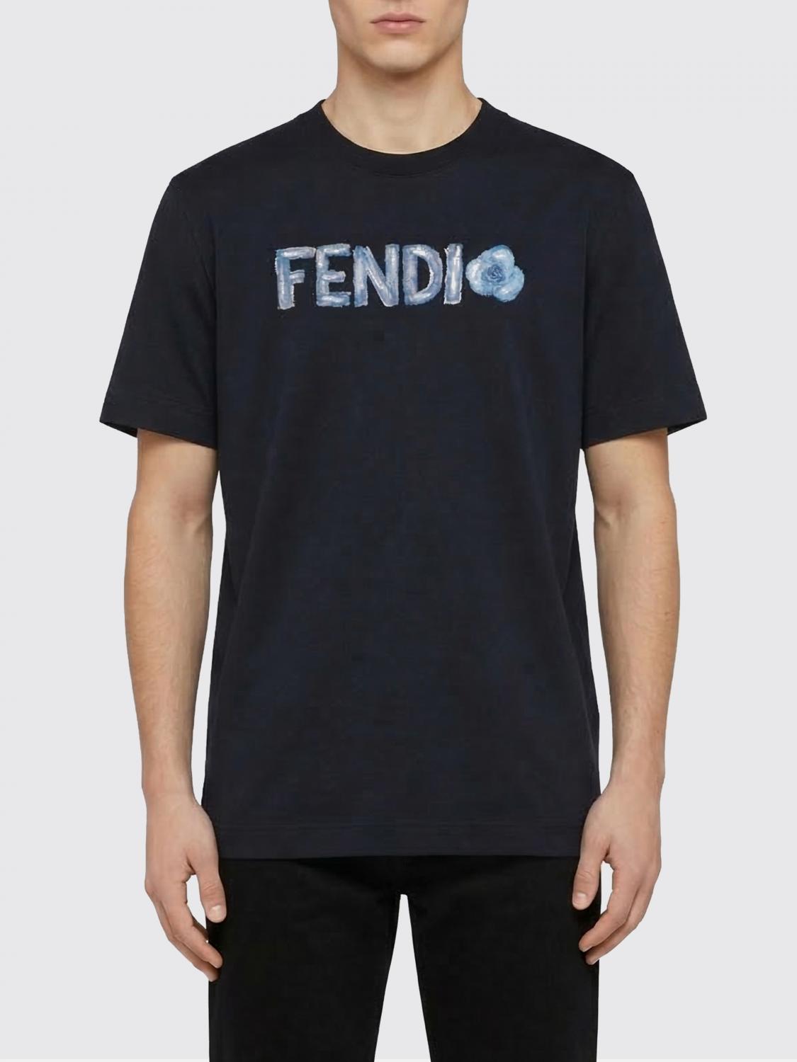 FENDI T-shirt in cotone con logo