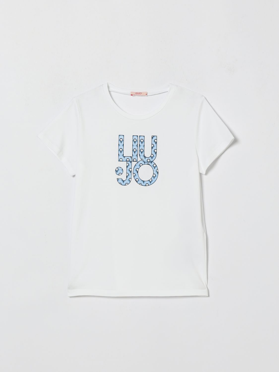 LIU JO Baumwoll-T-Shirt mit Strass-Logo
