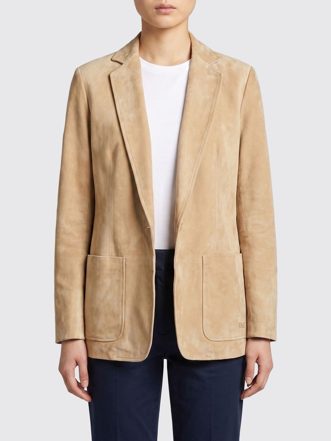 FAY Blazer in pelle scamosciata