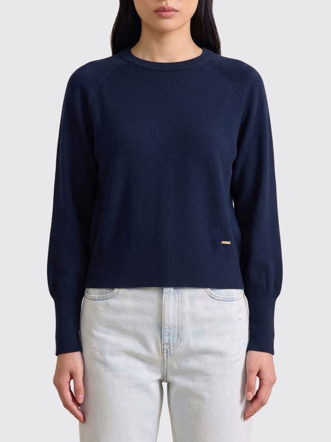 WOOLRICH Rundhalspullover aus Baumwollmischung