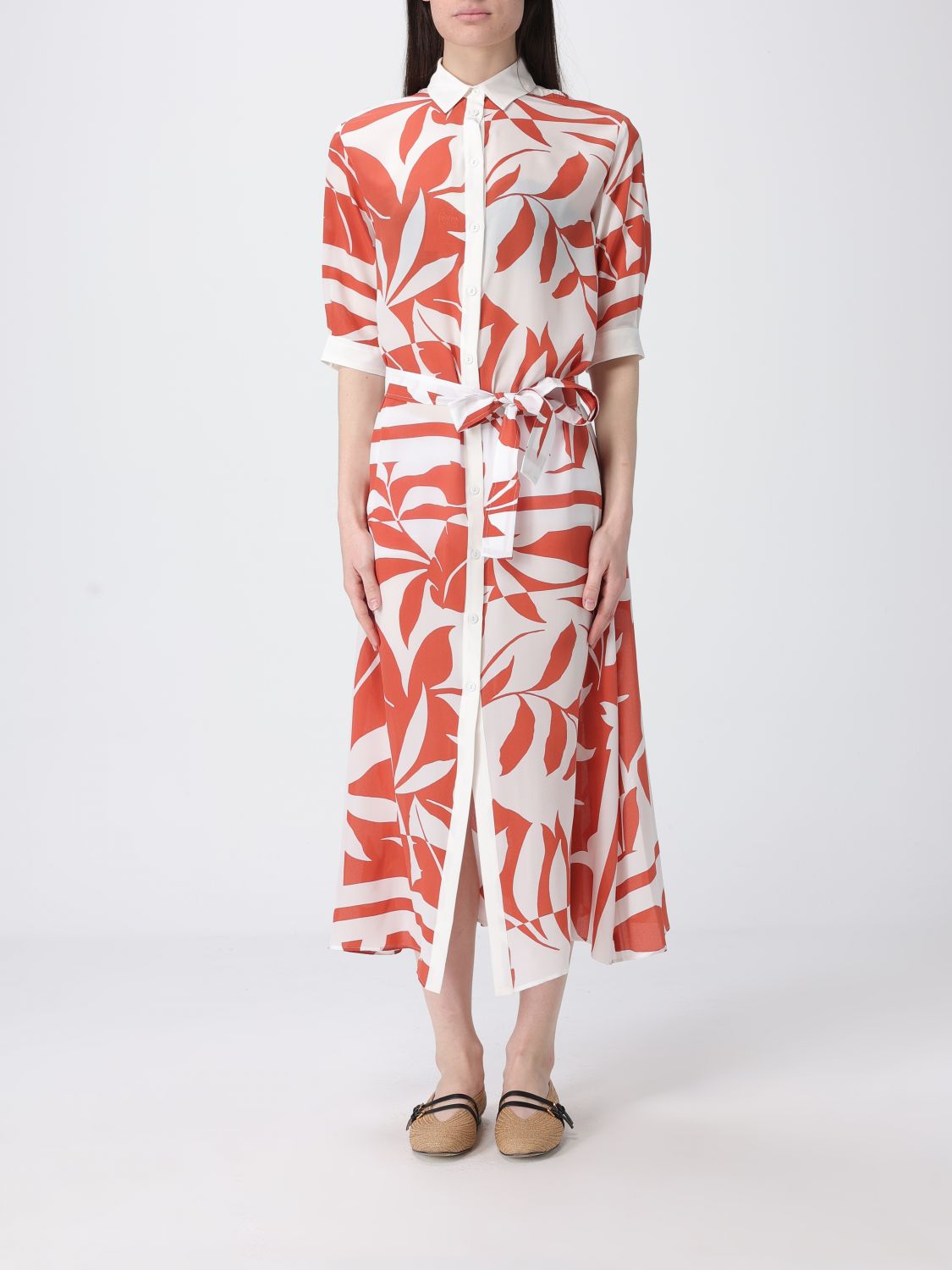 MAX MARA Hemdblusenkleid aus Seide mit Blumenprint