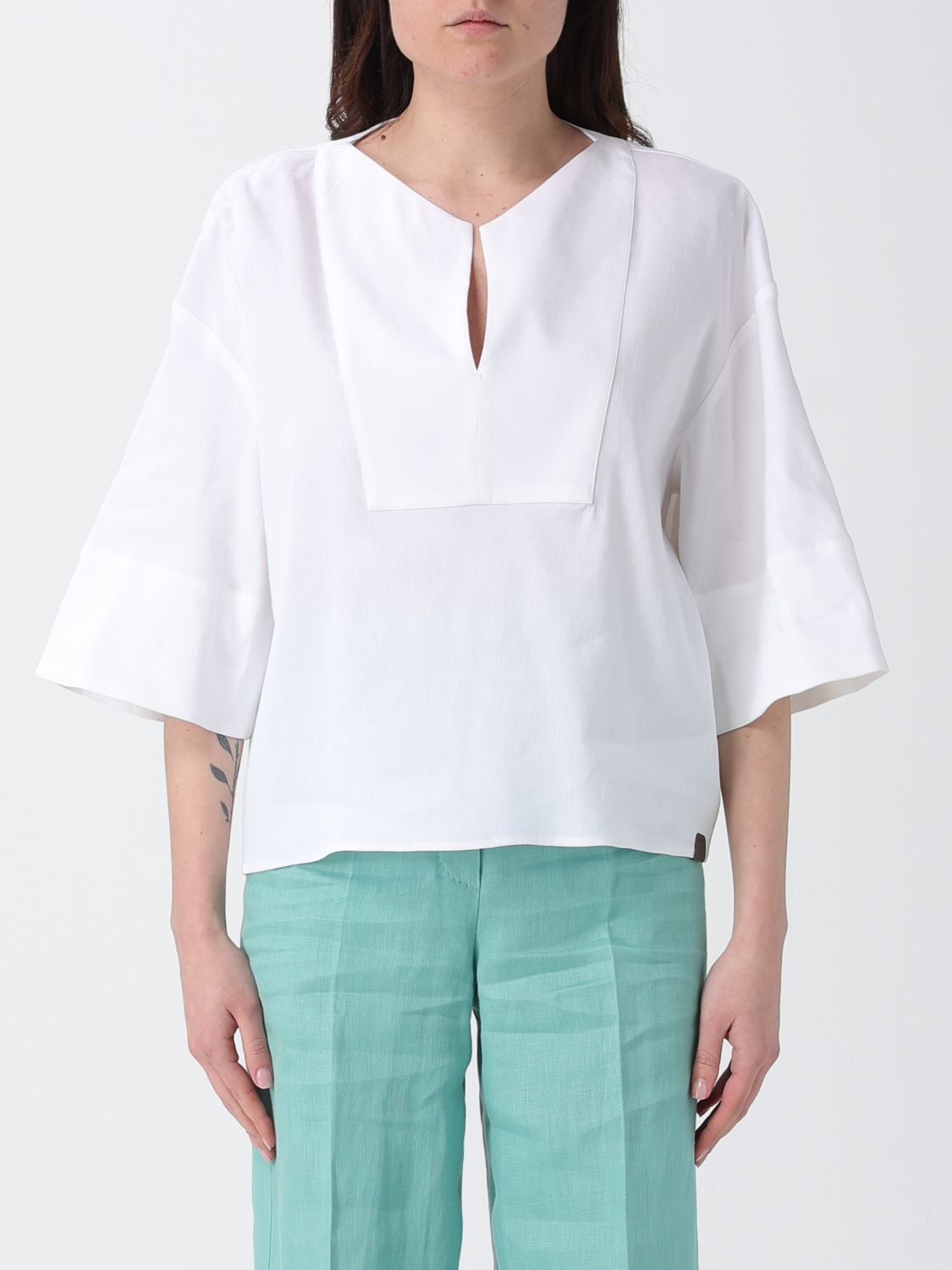 MAX MARA PURE Linen and Viscose Blouse　MAX MARA PURE リネン＆ビスコース ブラウス MAX
