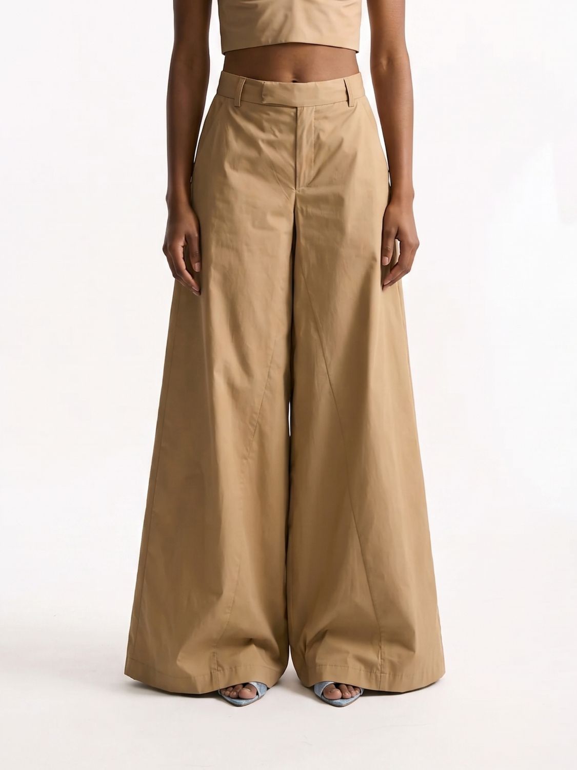 FEDERICA TOSI Pantaloni wide-leg in popeline