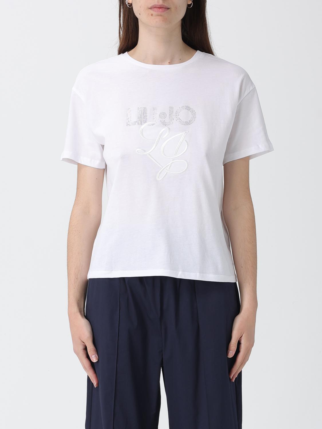 LIU JO Baumwoll-T-Shirts mit Strass-Logo