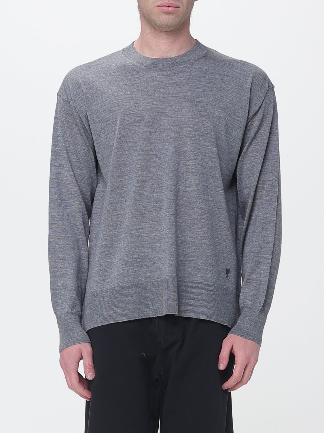 AMI PARIS Crew-Neck Wool and Silk Pullover　AMI PARIS クルーネック ウール＆シルク プルオーバー AMI