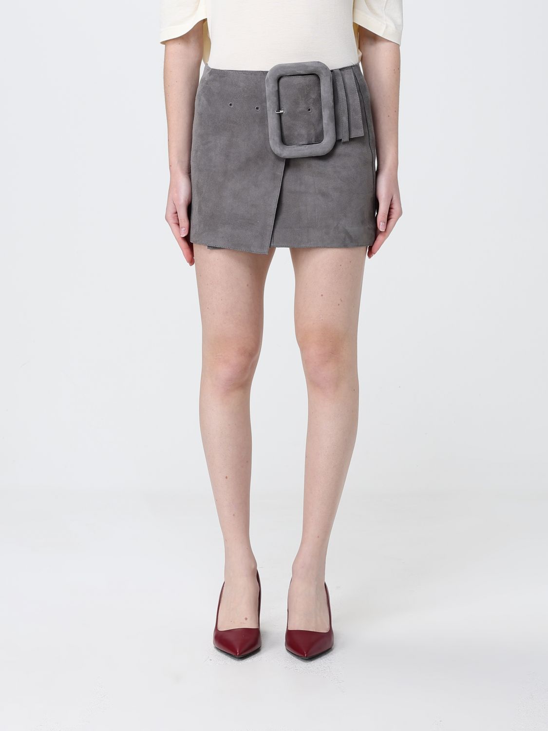 AMI Paris AMI PARIS Suede Mini Skirt with Buckle　AMI PARIS バックル付きスエードミニスカート