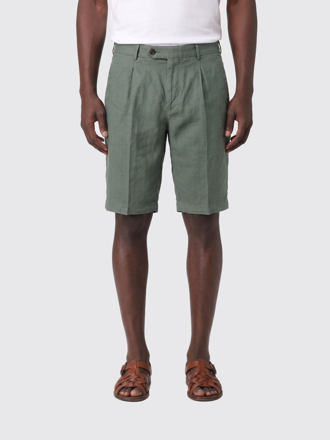 Pt Torino Linen and Cotton Blend Chino Shorts