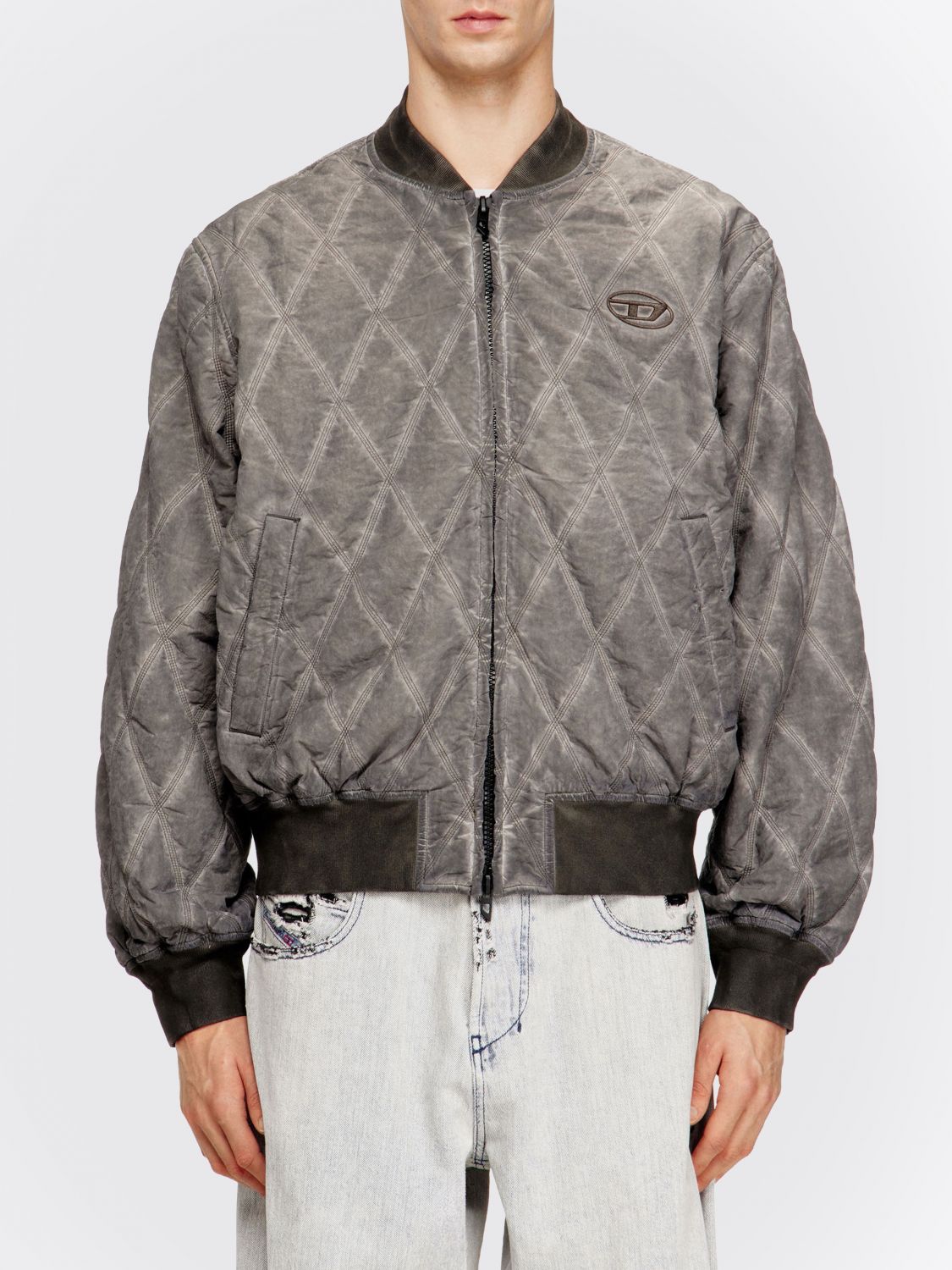 DIESEL J-Type-Treat Oval D Logo Diamond Quilted Bomber　DIESEL J タイプ トリート オーバル D ロゴ ダイヤモンド キルティング ボンバー DIESEL