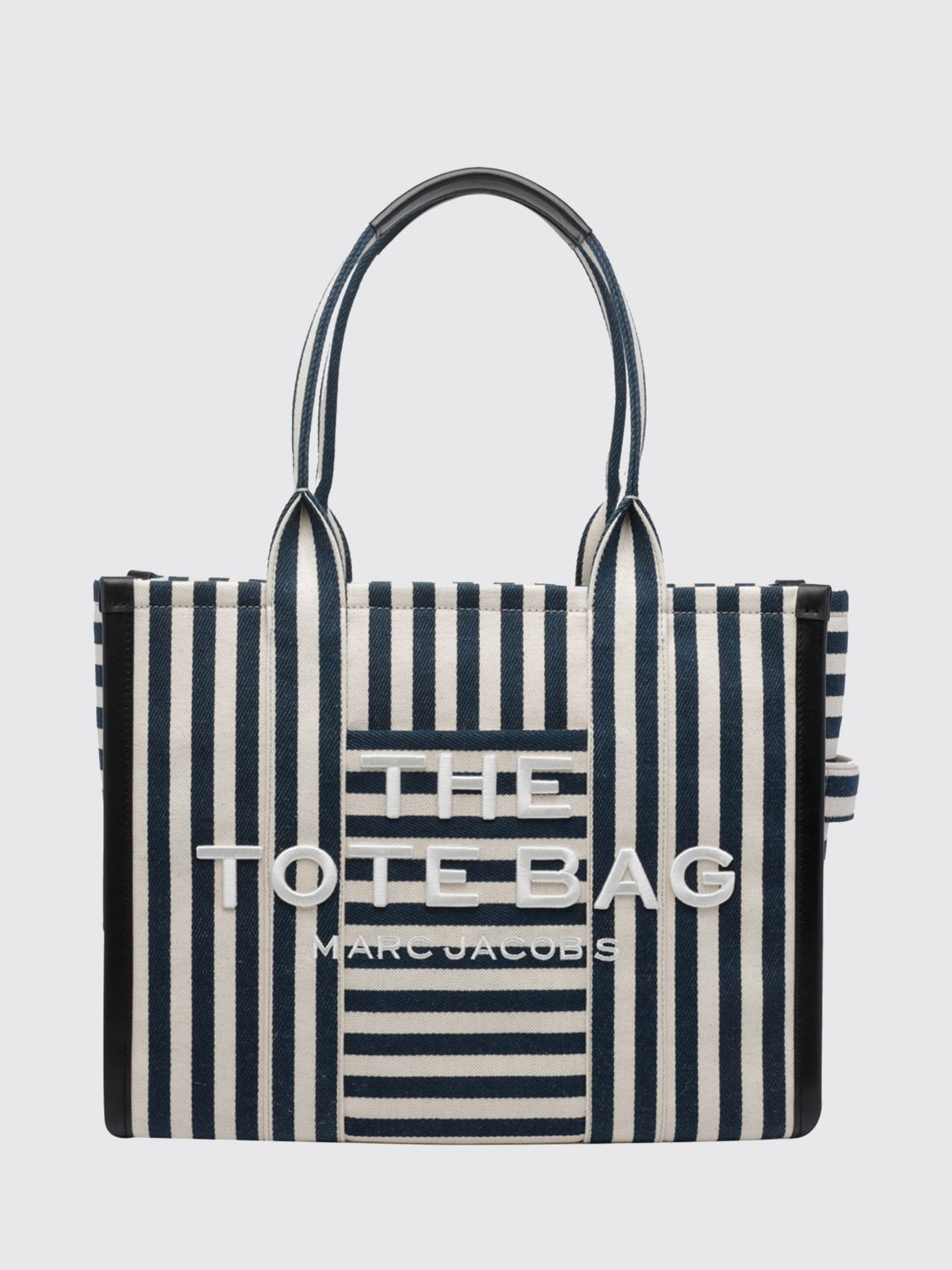 MARC JACOBS The Large Tote Bag in Striped Cotton MARC JACOBS The Large Tote Bag in Striped Cotton