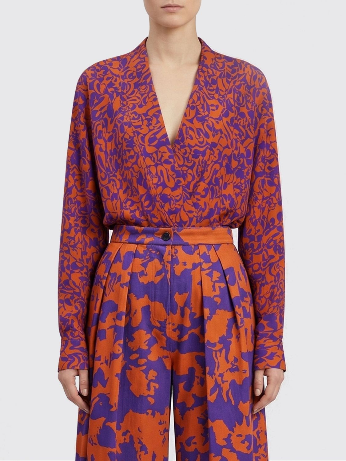 DRIES VAN NOTEN Crepe Blouse with Abstract Print　DRIES VAN NOTEN アブストラクトプリントクレープブラウス DRIES