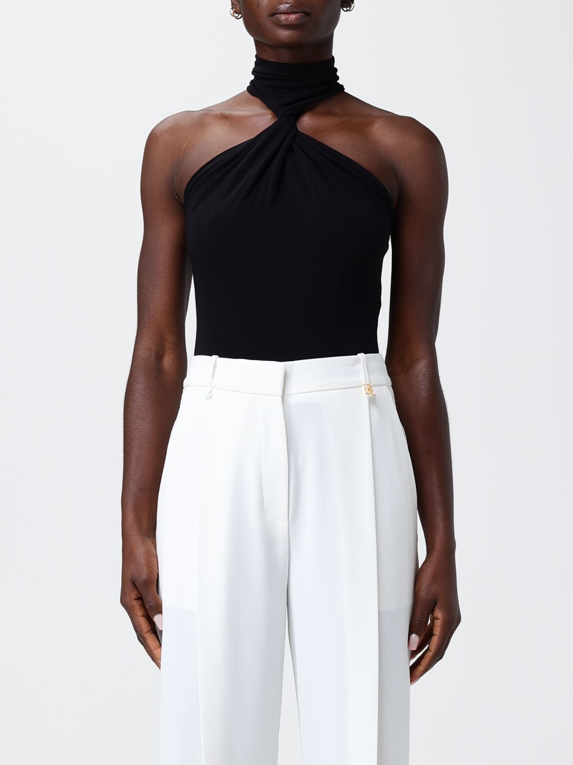 ELISABETTA FRANCHI Stretch Viscose Bodysuit Top