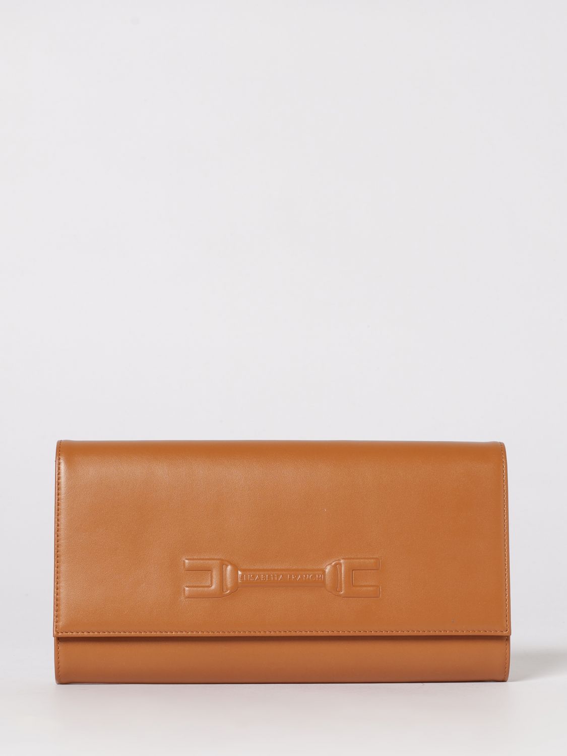 ELISABETTA FRANCHI Leder-Clutch mit geprägtem Logo