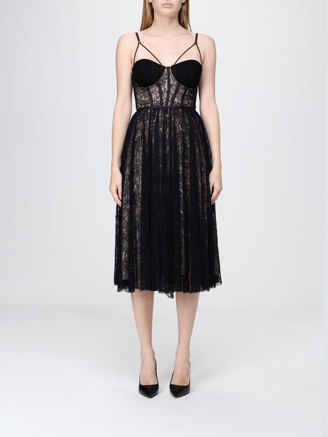 ELISABETTA FRANCHI Midi-Spitzenkleid