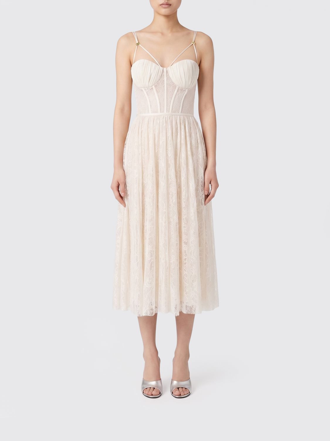 Elisabetta Franchi Lace Midi Dress · 42