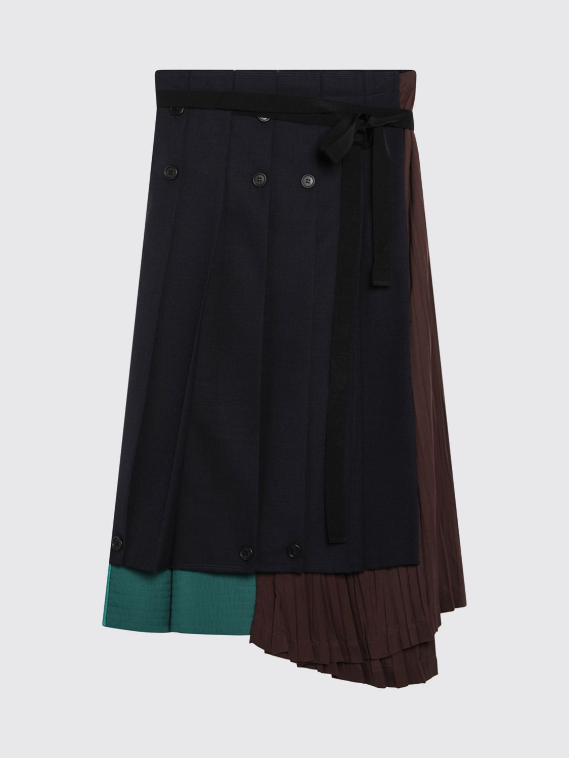 PRADA PRADA VIRGIN WOOL MATELASSÉ PATCHWORK SKIRT