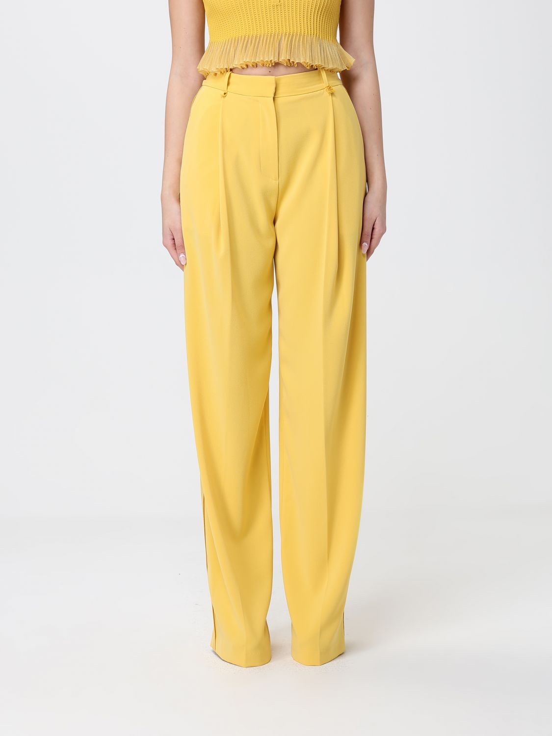 Elisabetta Franchi Crêpe Wide Leg Trousers