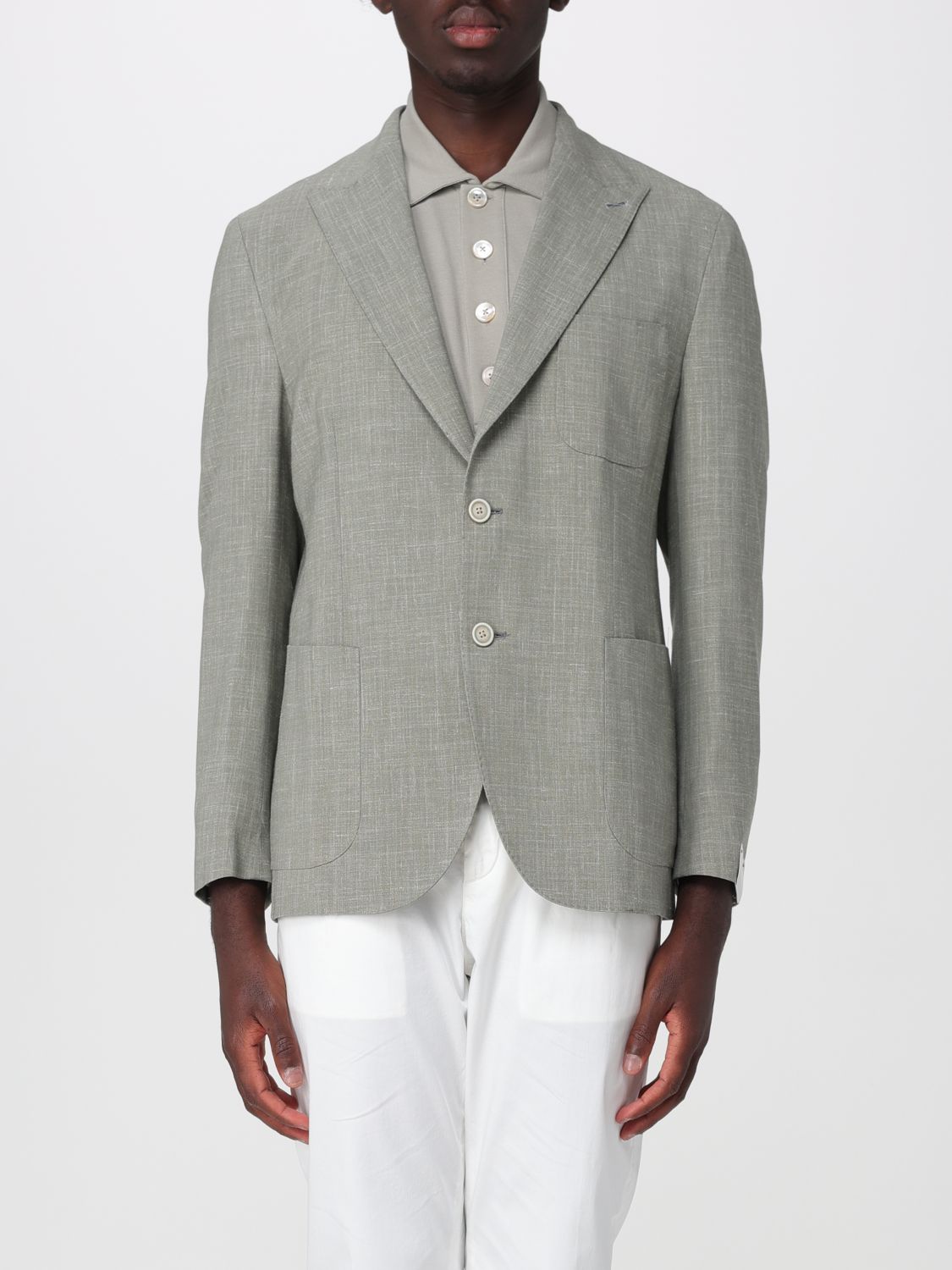 ELEVENTY Blazer in misto lana seta e lino