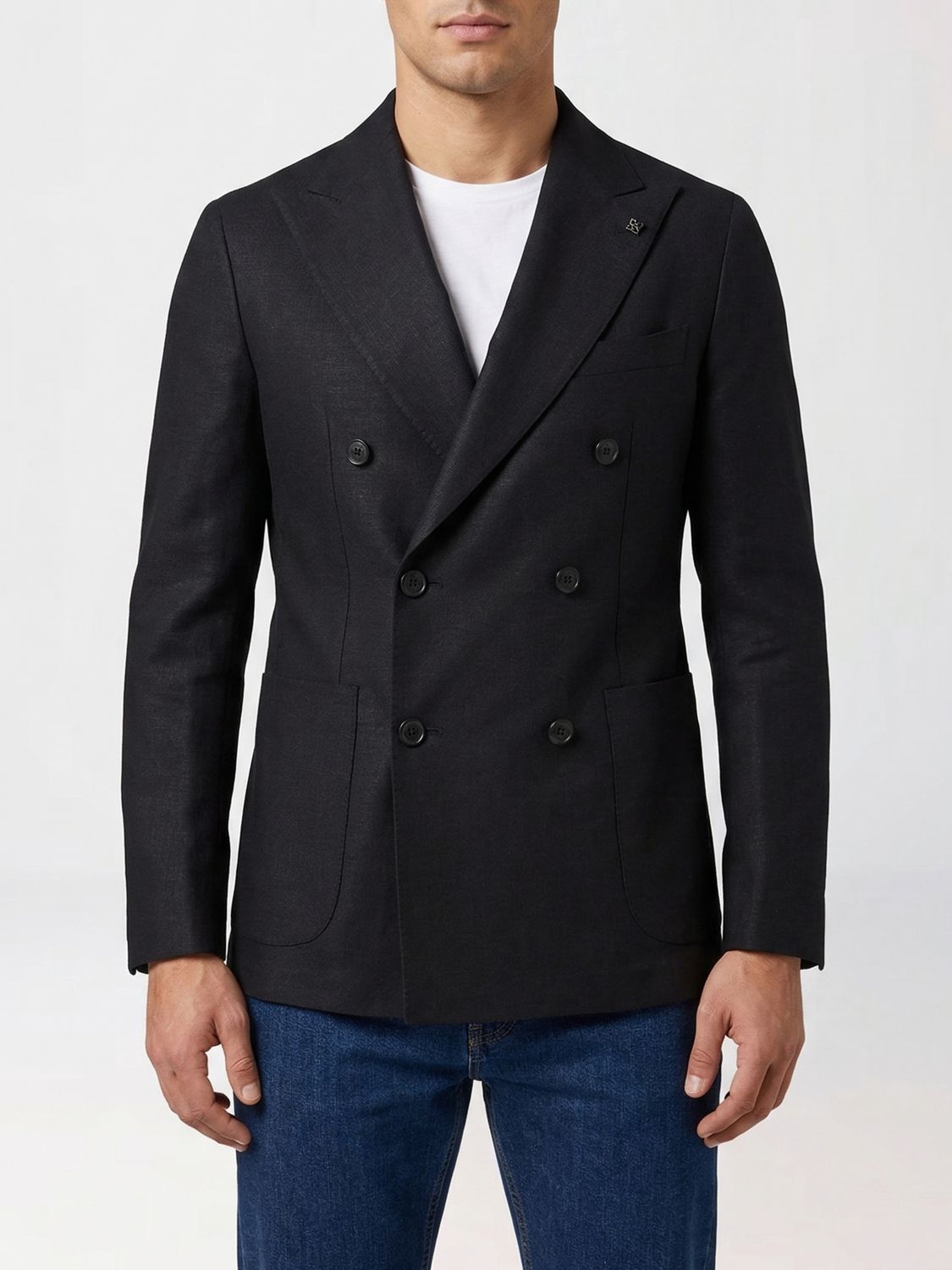 TAGLIATORE Zweireiher-Blazer aus Schurwollmischung