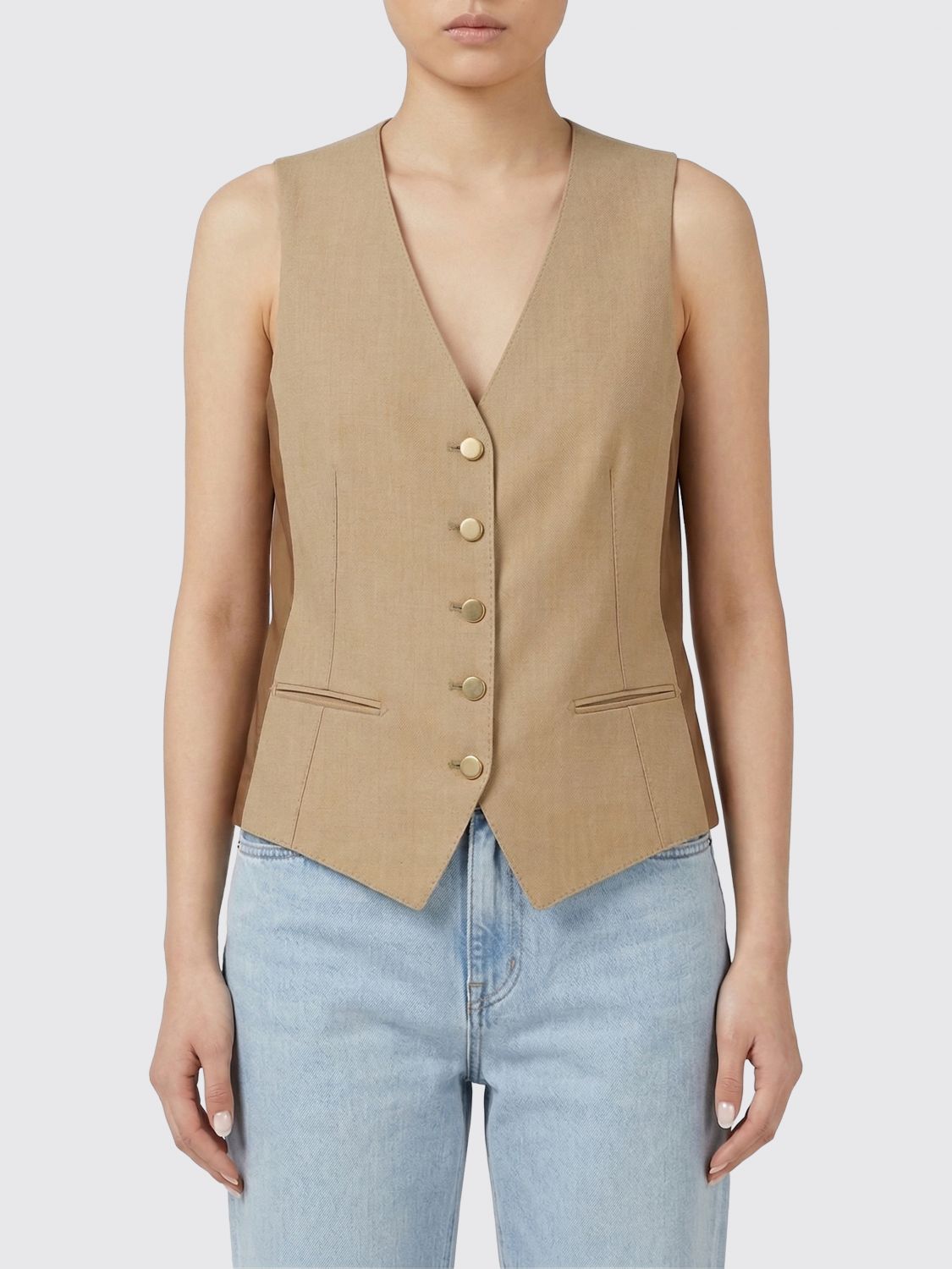 TAGLIATORE Single-breasted Linen Waistcoat　TAGLIATORE シングルブレスト リネン チョッキ TAGLIATORE