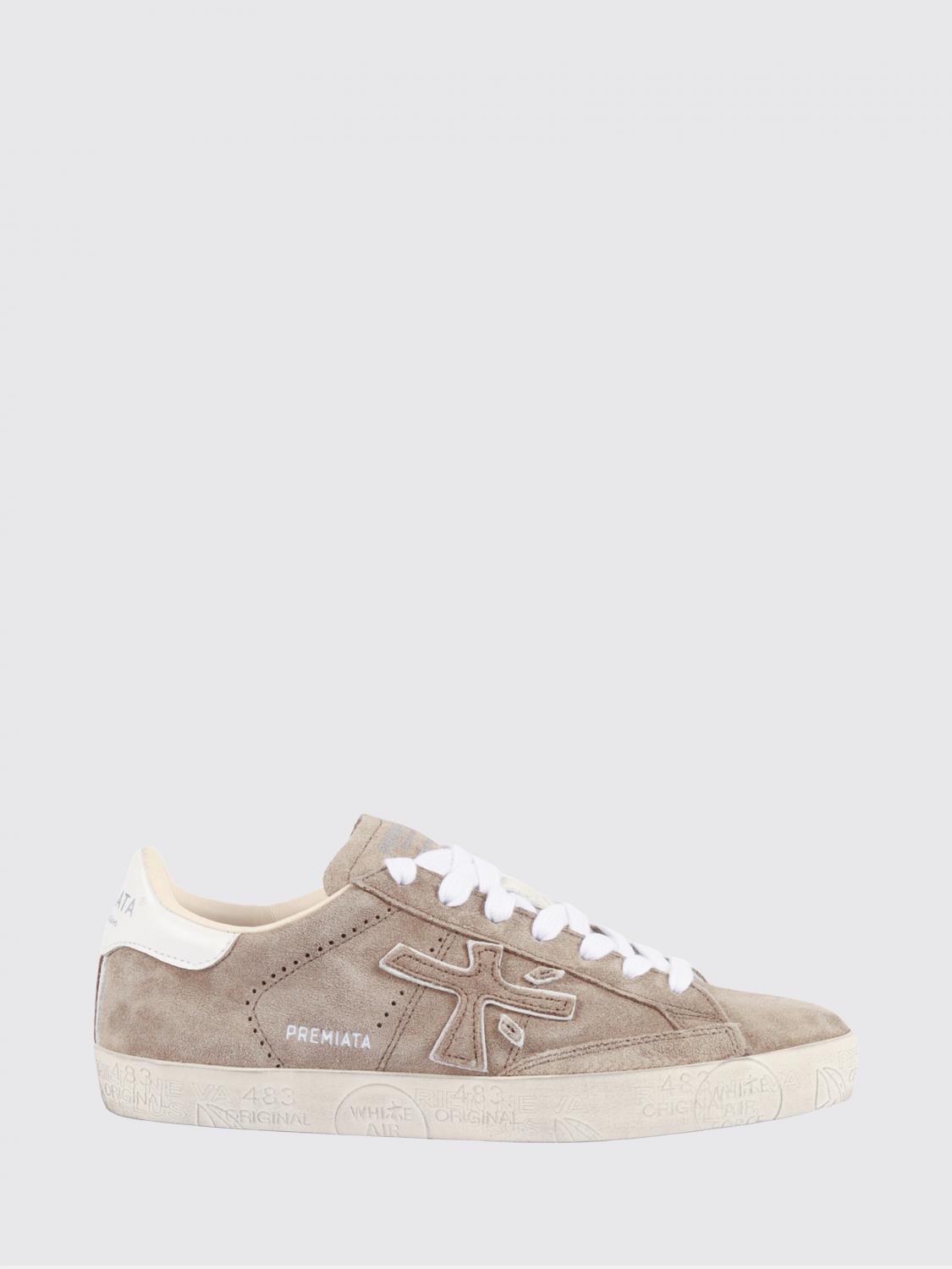 Premiata Stevend Leather and Glitter Sneakers