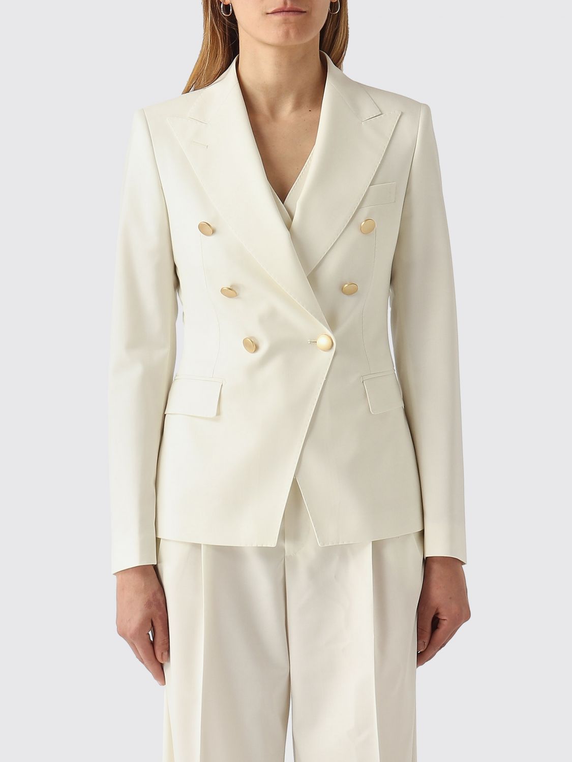 TAGLIATORE Double Breasted Virgin Wool Blazer