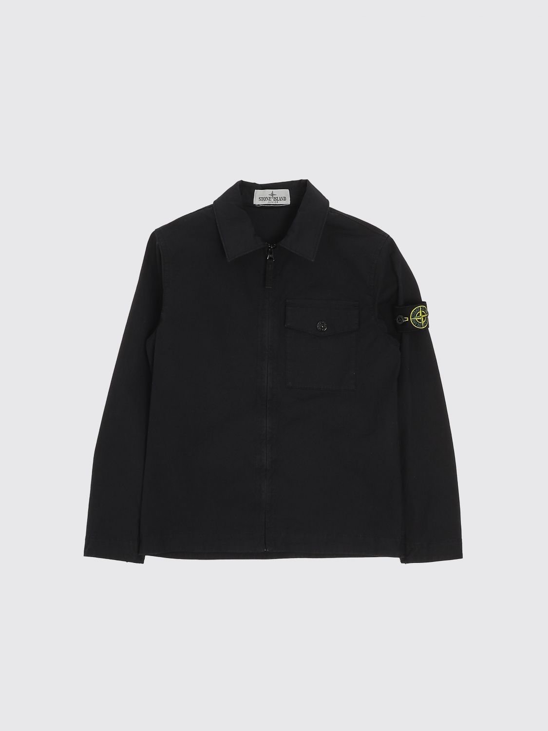 STONE ISLAND JUNIOR Giacca camicia in cotone