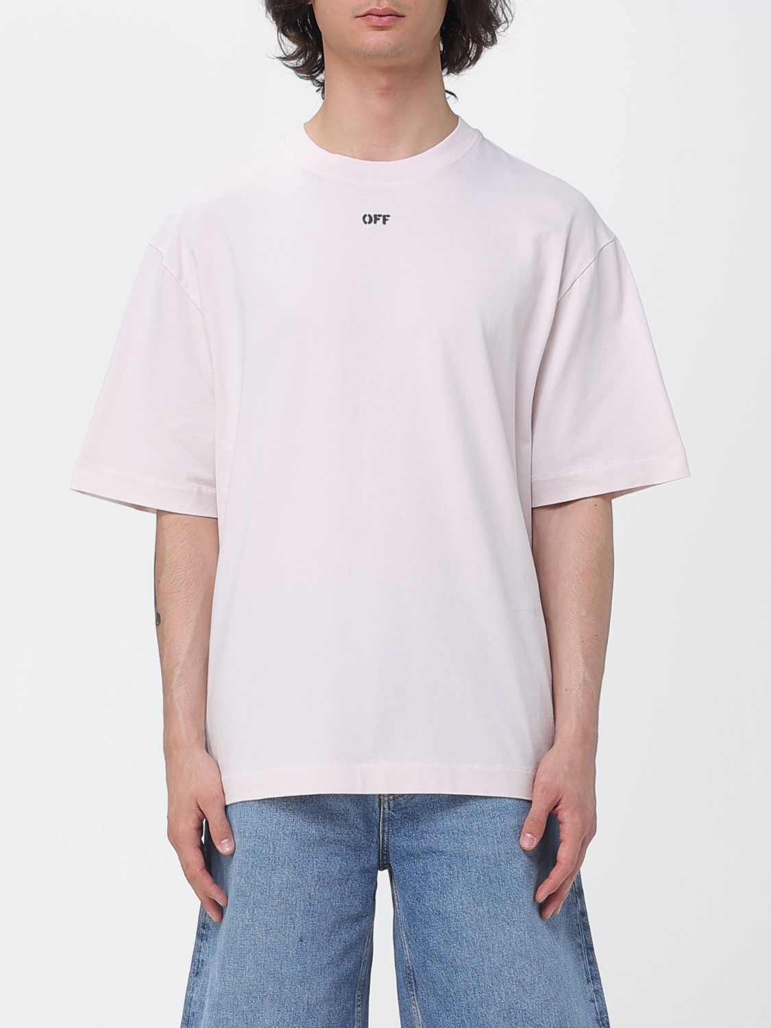 Off-White Cotton T-shirt with Logo　ロゴ付きオフホワイト コットン T シャツ Off-White