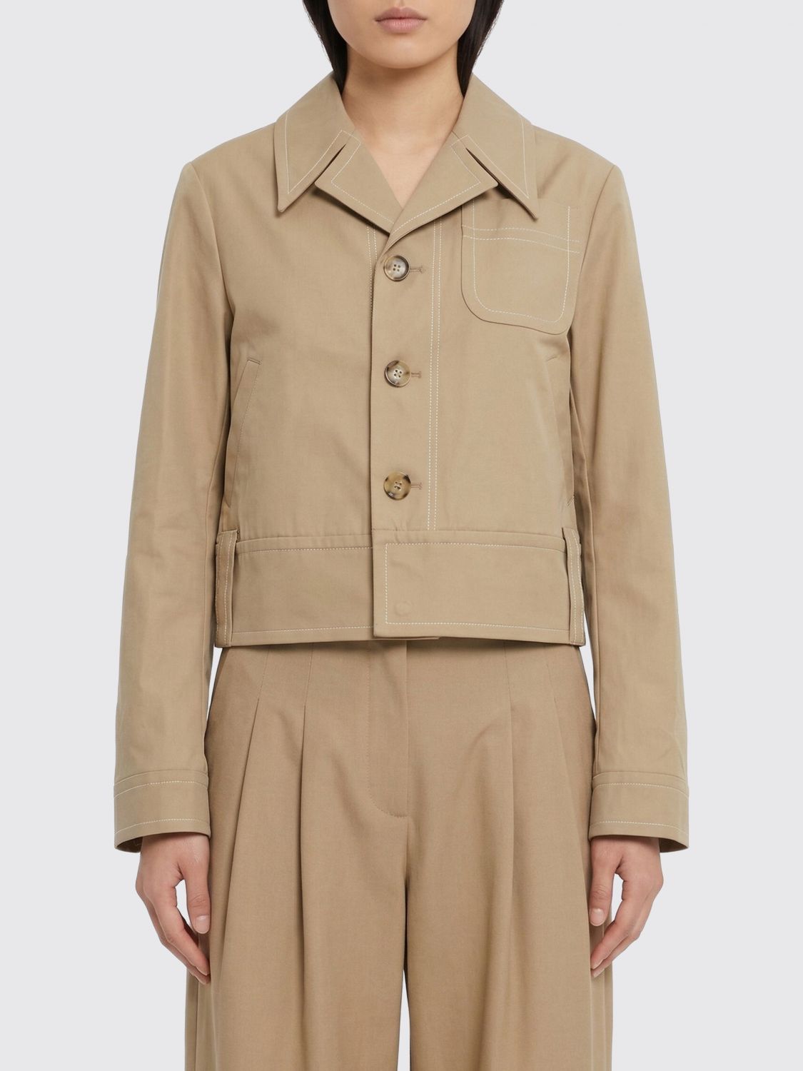 AMI Paris AMI PARIS Jacket Woman color Beige　AMI PARIS ジャケット ウィメンズ カラー ベージュ