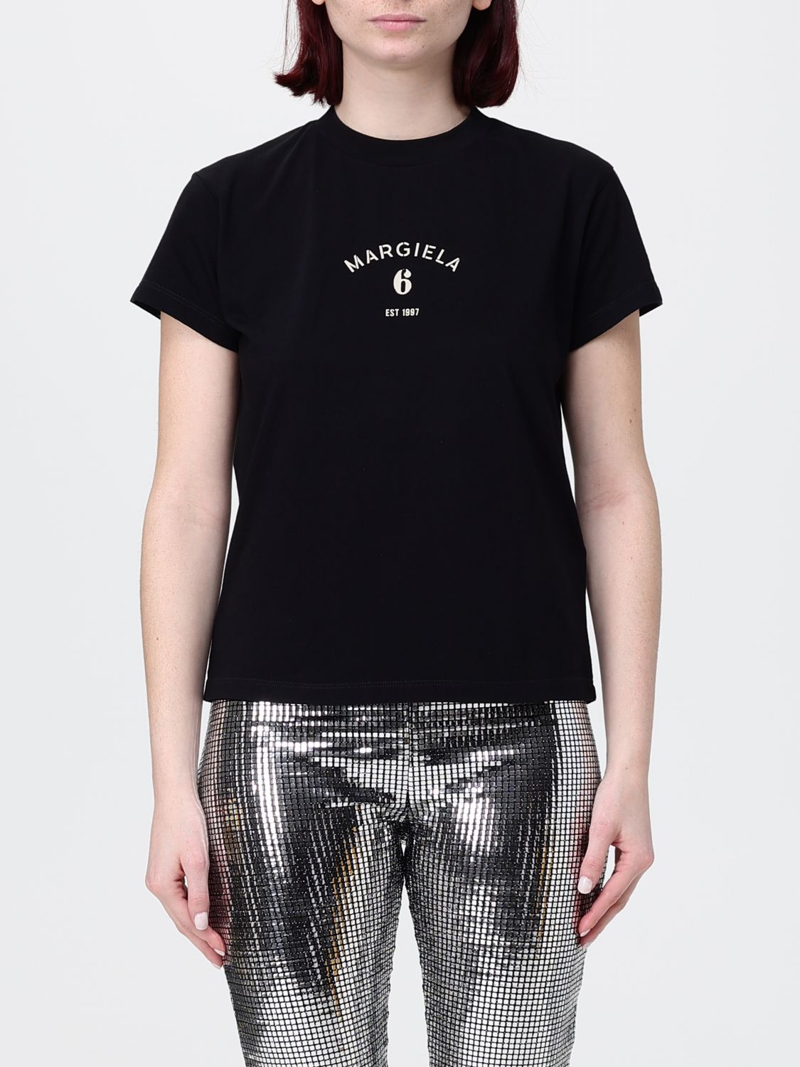 MM6 MAISON MARGIELA Cotton T-Shirts with Logo　MM6 MAISON MARGIELA ロゴ入りコットン Tシャツ MM6
