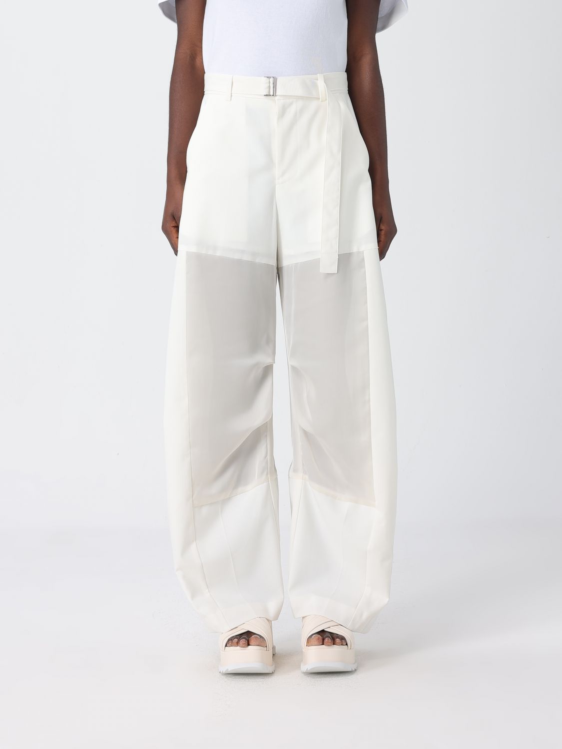 SACAI Mesh Wide-Leg Trousers